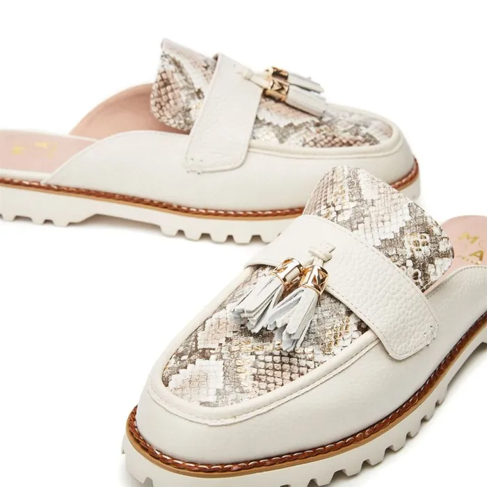 Brogues And Loafers Women Moda In Pelle Etana Off White Leather