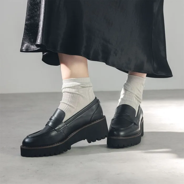 Brogues And Loafers Women Moda In Pelle Florette Black Leather
