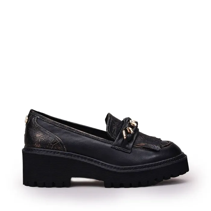 Brogues And Loafers Women Moda In Pelle Holliee Black Leather