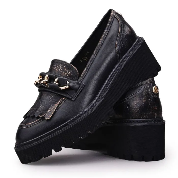 Brogues And Loafers Women Moda In Pelle Holliee Black Leather
