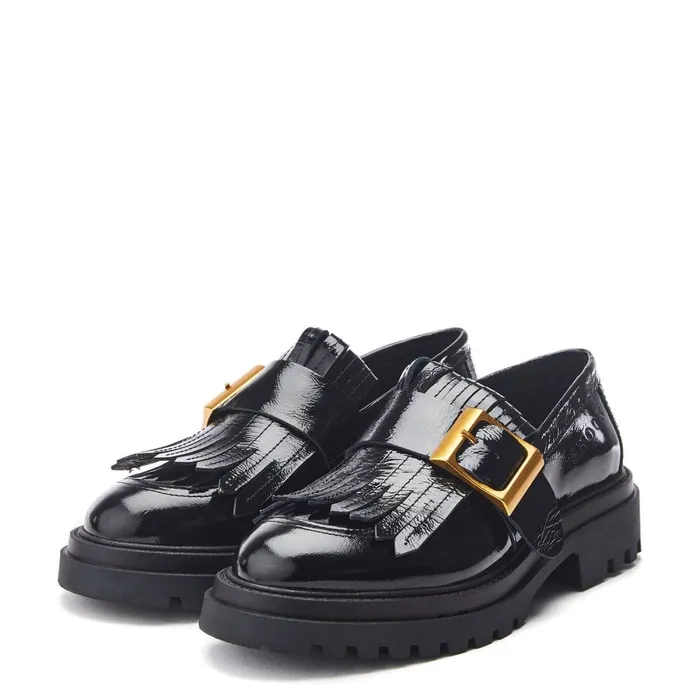 Brogues And Loafers Women Moda In Pelle Shoon Sh Arden Black Patent