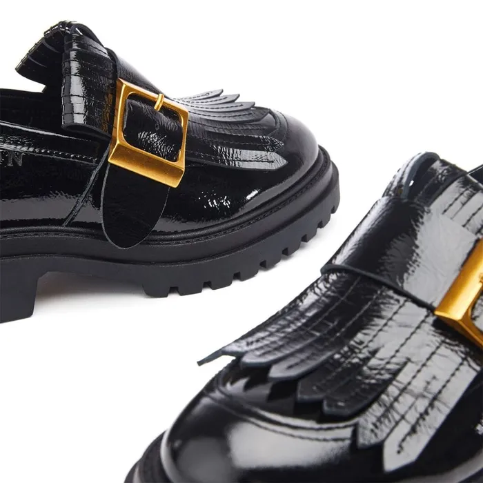 Brogues And Loafers Women Moda In Pelle Shoon Sh Arden Black Patent
