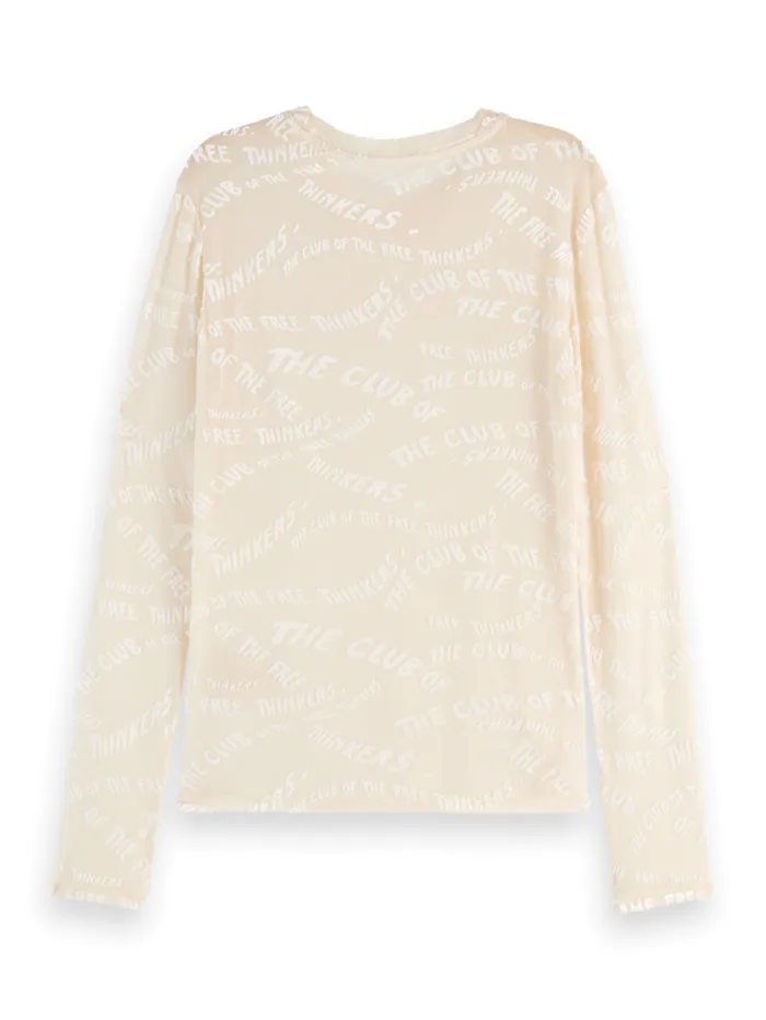 BURN OUT AOP LONG SLEEVE TSHIRT Soft Ice Women Scotch and Soda Tops and TShirts BURN OUT AOP LONG SLEEVE TSHIRT Soft Ice Women Scotch and Soda Tops and TShirts