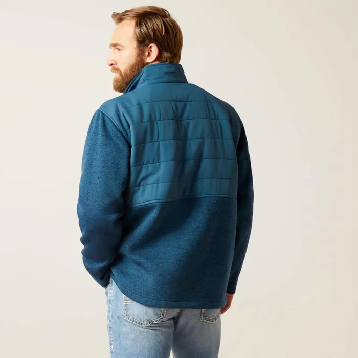 Caldwell Reinforced Snap Sweater Majolica Blue Men Ariat Sweatshirts and Hoodies