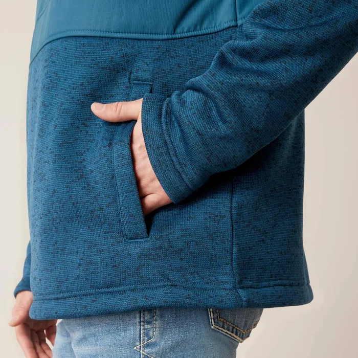 Caldwell Reinforced Snap Sweater Majolica Blue Men Ariat Sweatshirts and Hoodies