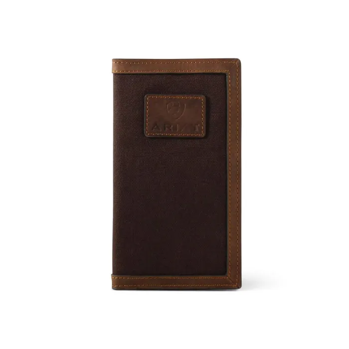 Canvas Logo Rodeo Wallet Brown Men Ariat Bags and Wallets