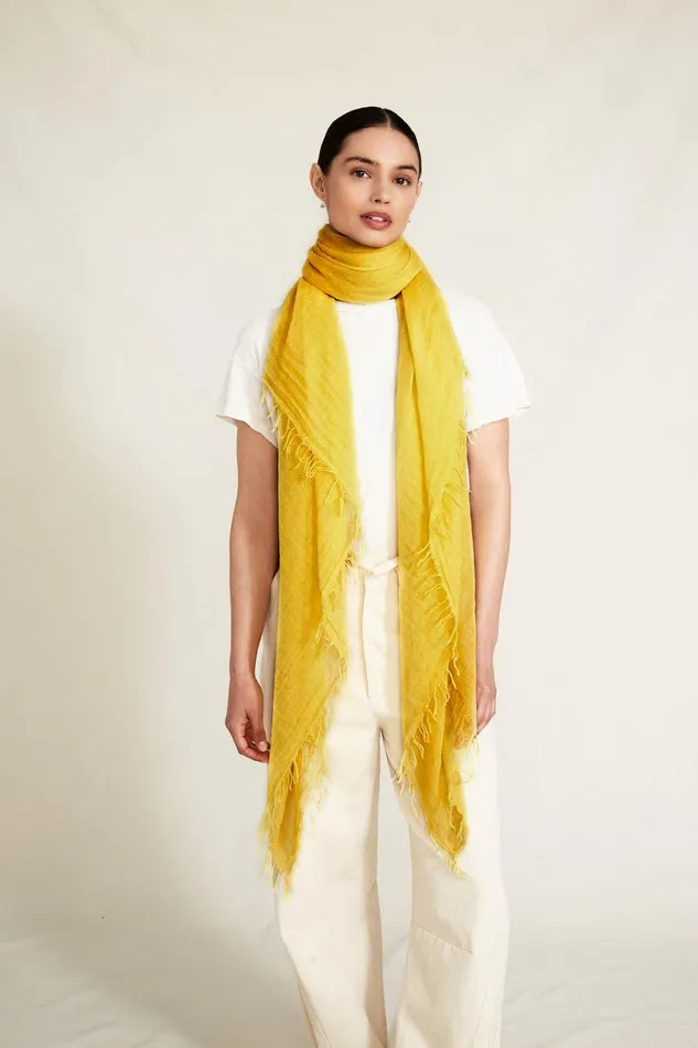 Cashmere And Silk Scarf Lemon Women Chan Luu Scarves