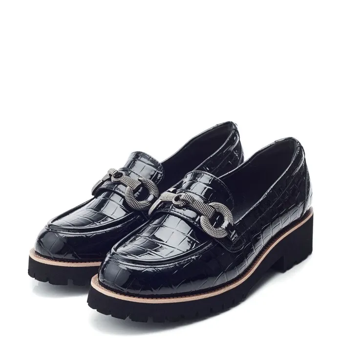 Casual Shoes Women Moda In Pelle Elizza Black Croc Porvair