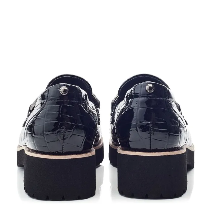 Casual Shoes Women Moda In Pelle Elizza Black Croc Porvair