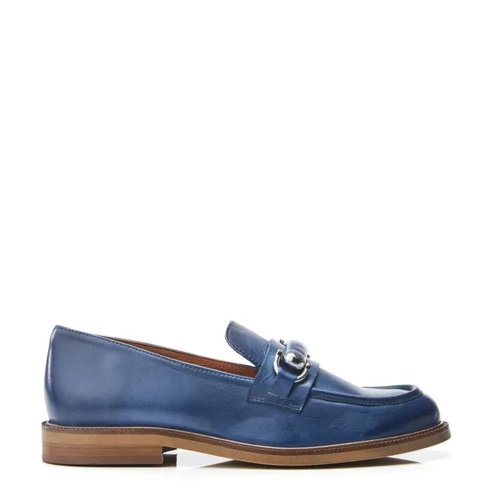 Casual Shoes Women Moda In Pelle Emmalia Blue Leather