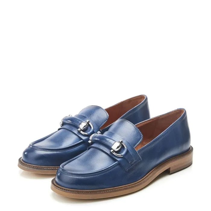 Casual Shoes Women Moda In Pelle Emmalia Blue Leather