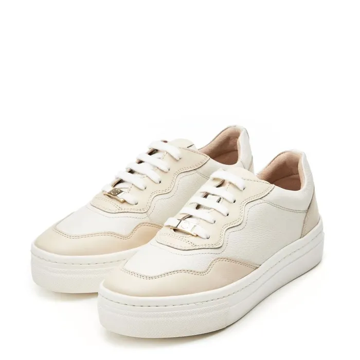 Casual Trainers Women Moda In Pelle Adalaya Off White Leather