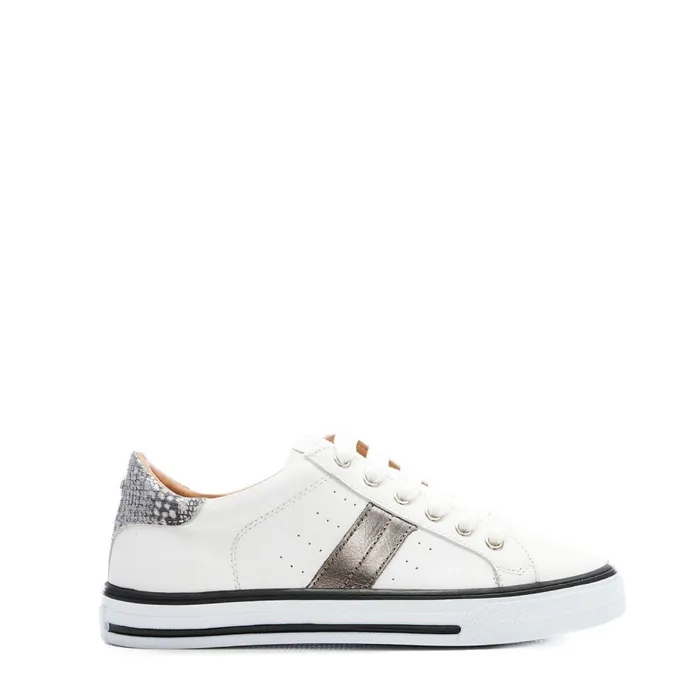 Casual Trainers Women Moda In Pelle Alberry White 8211 Pewter Leather