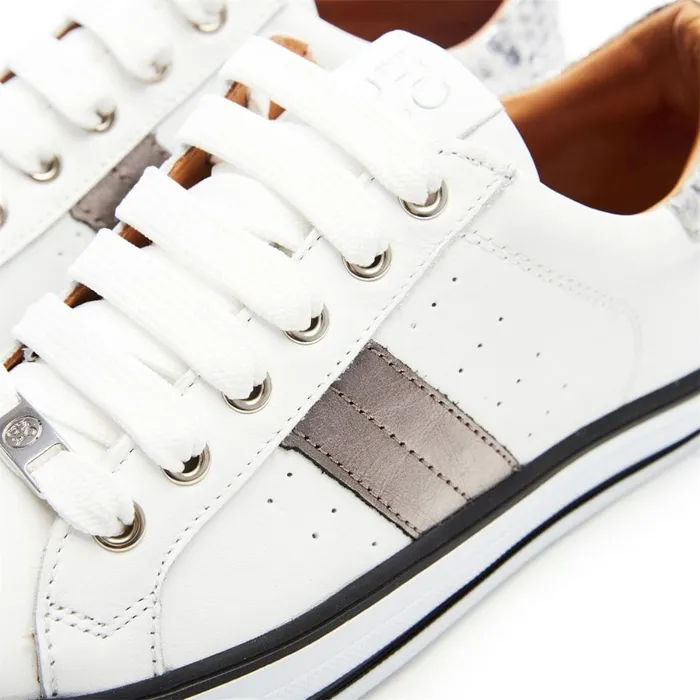 Casual Trainers Women Moda In Pelle Alberry White 8211 Pewter Leather