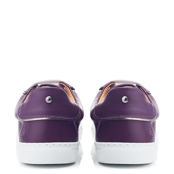 Casual Trainers Women Moda In Pelle Ales Purple Leather