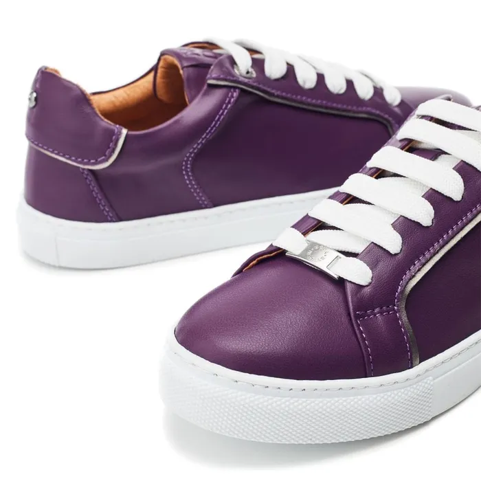Casual Trainers Women Moda In Pelle Ales Purple Leather