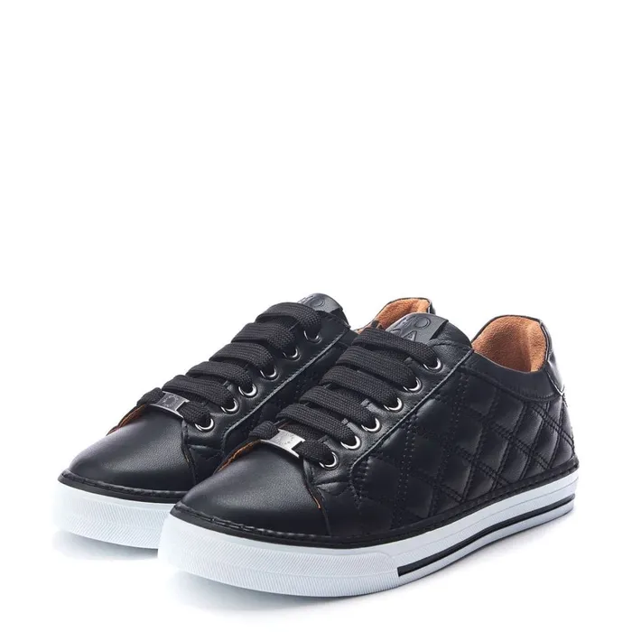 Casual Trainers Women Moda In Pelle Arzon Black Leather