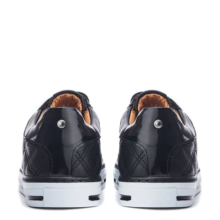 Casual Trainers Women Moda In Pelle Arzon Black Leather