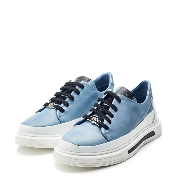 Casual Trainers Women Moda In Pelle Bailiee Blue Leather