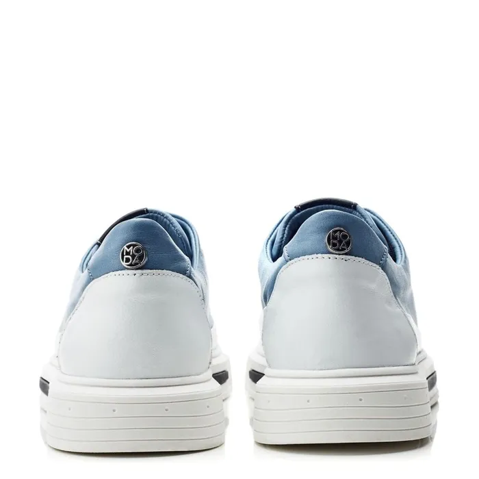 Casual Trainers Women Moda In Pelle Bailiee Blue Leather