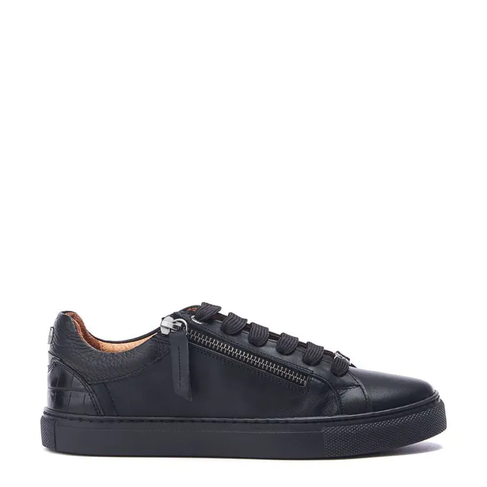 Casual Trainers Women Moda In Pelle Bailly Jet Black Leather