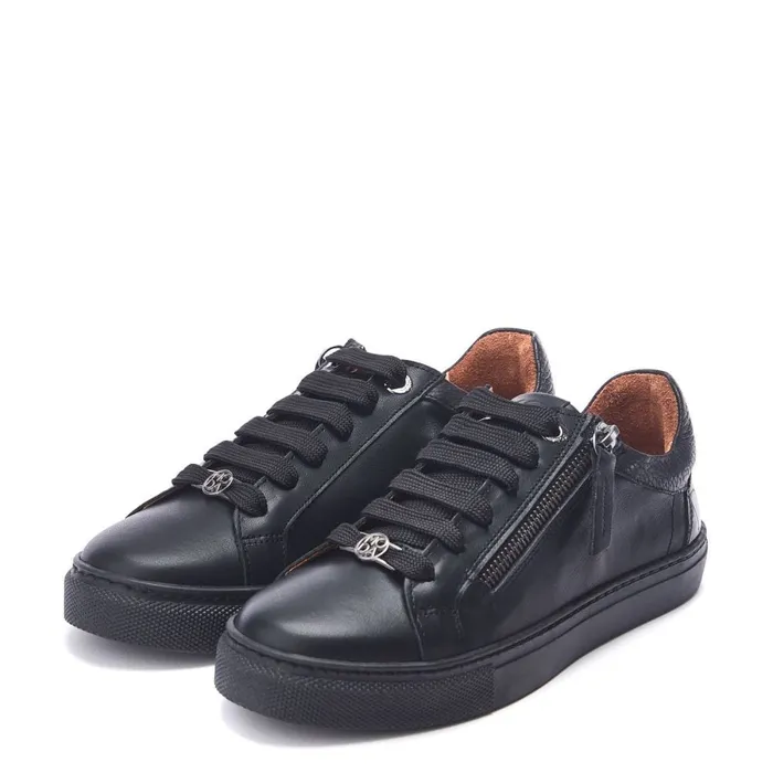 Casual Trainers Women Moda In Pelle Bailly Jet Black Leather