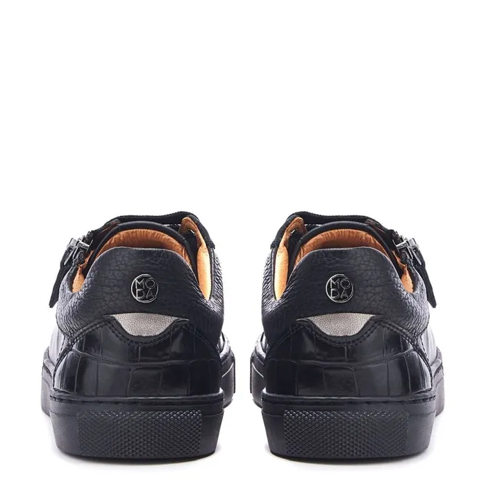 Casual Trainers Women Moda In Pelle Bailly Jet Black Leather