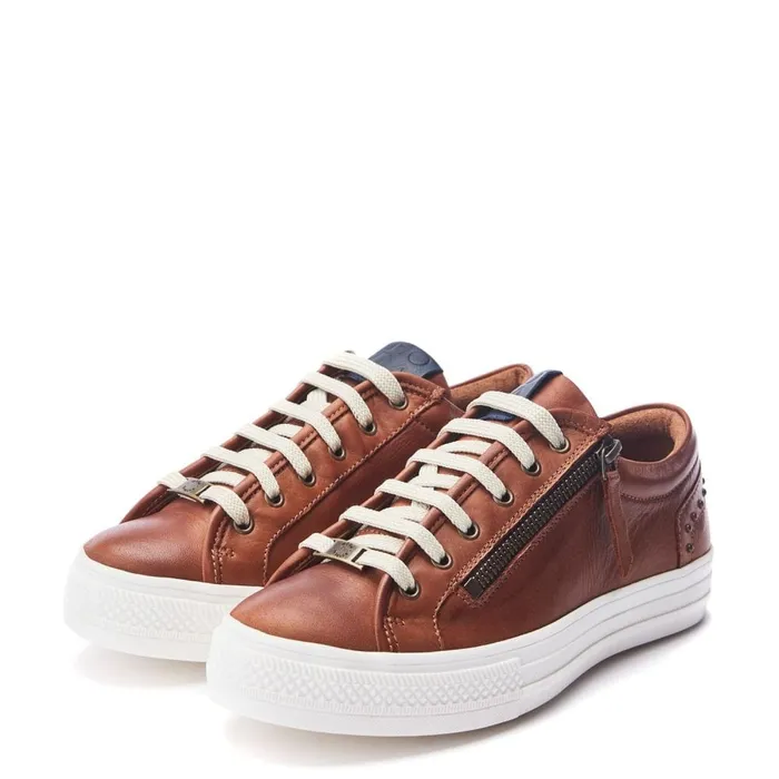 Casual Trainers Women Moda In Pelle Faxonn Tan Leather
