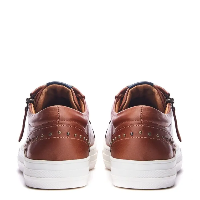 Casual Trainers Women Moda In Pelle Faxonn Tan Leather