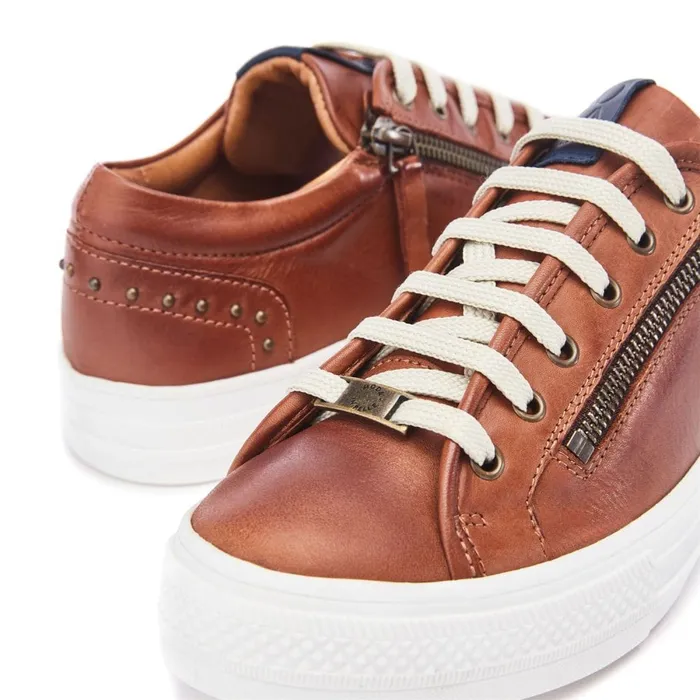 Casual Trainers Women Moda In Pelle Faxonn Tan Leather