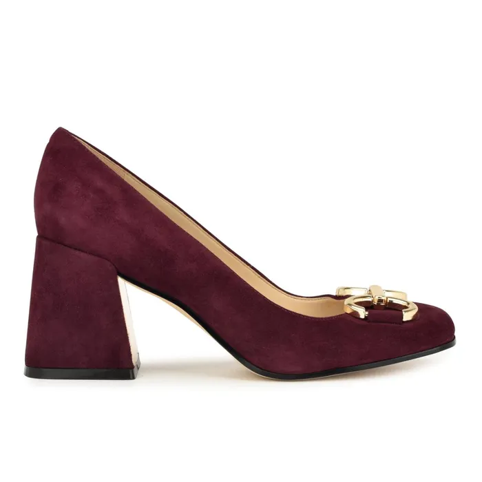 Caven Block Heel Pumps Dark Red Women Nine West Pumps