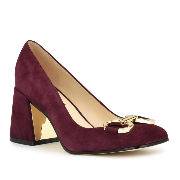 Caven Block Heel Pumps Dark Red Women Nine West Pumps Caven Block Heel Pumps Dark Red Women Nine West Pumps