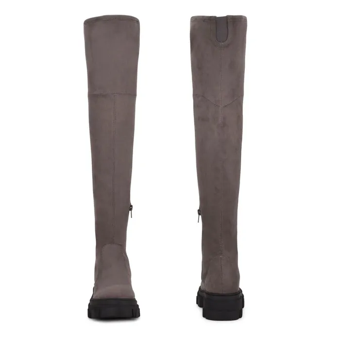 Cellie Over The Knee Lug Sole Boots Charcoal Women Nine West Boots and Booties Cellie Over The Knee Lug Sole Boots Charcoal Women Nine West Boots and Booties
