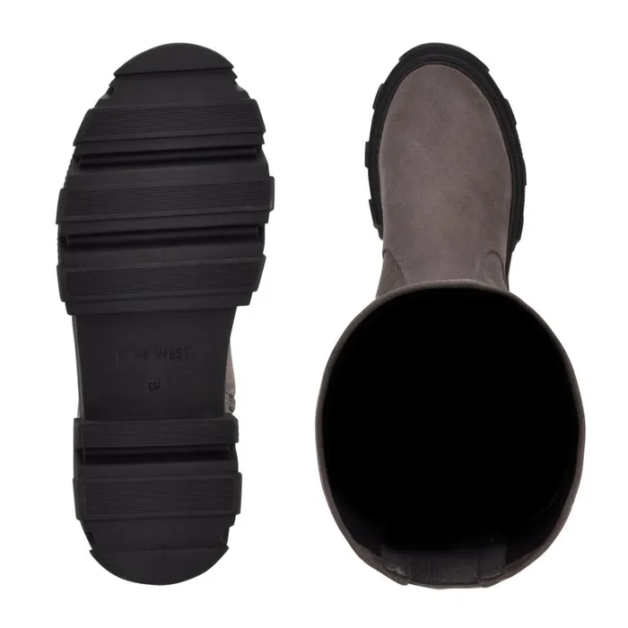 Cellie Over The Knee Lug Sole Boots Charcoal Women Nine West Boots and Booties Cellie Over The Knee Lug Sole Boots Charcoal Women Nine West Boots and Booties