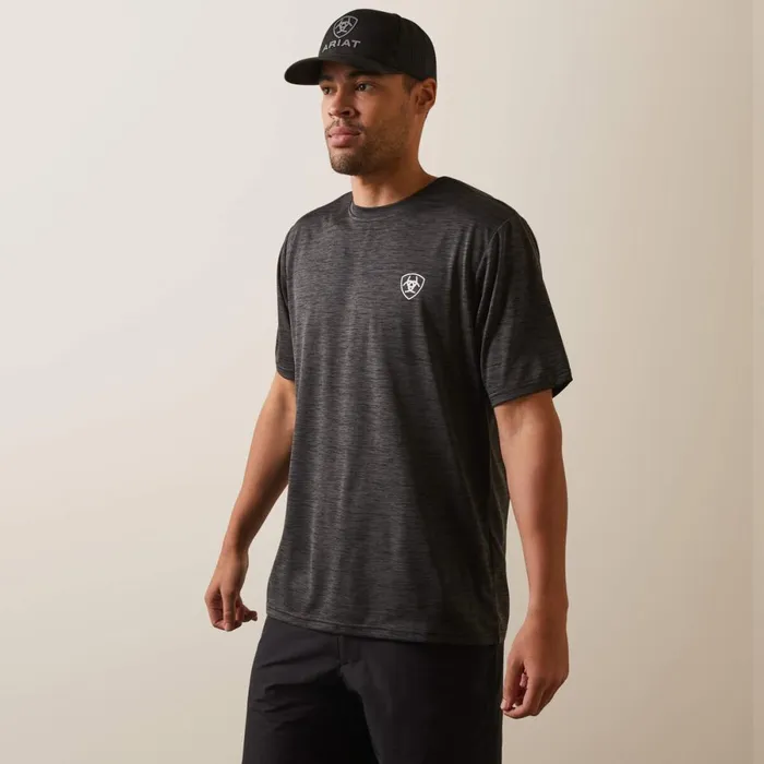Charger Ariat Proud Shield TShirt Charcoal Heather Men Ariat TShirts and Polos Charger Ariat Proud Shield TShirt Charcoal Heather Men Ariat TShirts and Polos