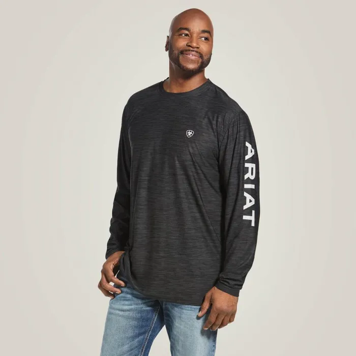 Charger Logo TShirt Charcoal Heather Men Ariat TShirts and Polos