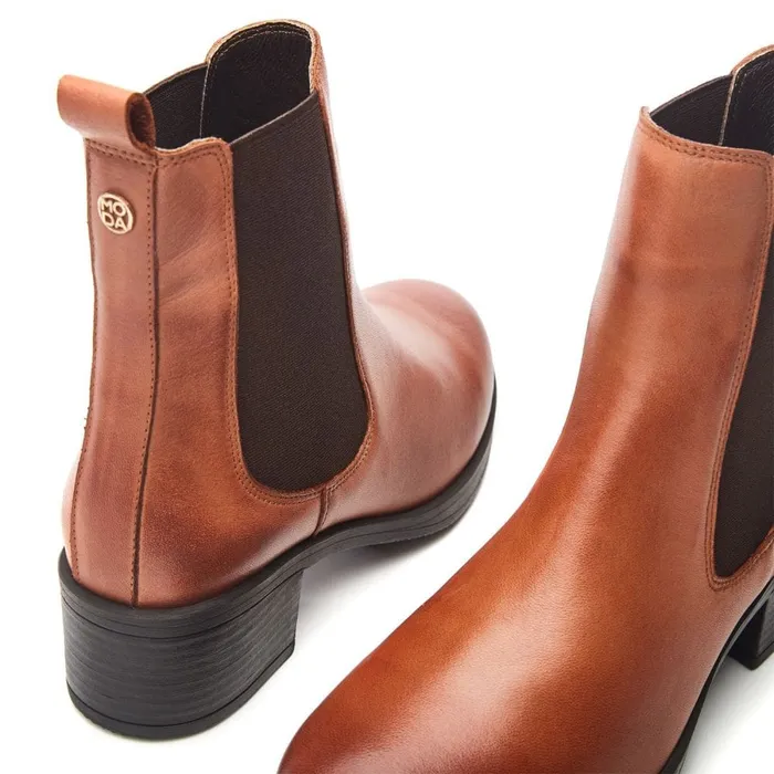 Chelsea Boots Women Moda In Pelle Brooki Tan Leather