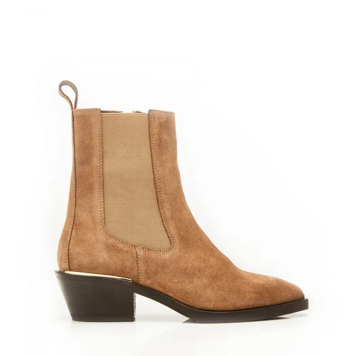 Chelsea Boots Women Moda In Pelle Kaela Taupe Suede