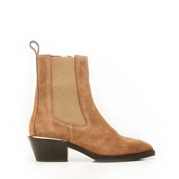Chelsea Boots Women Moda In Pelle Kaela Taupe Suede