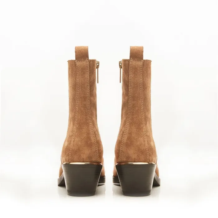 Chelsea Boots Women Moda In Pelle Kaela Taupe Suede