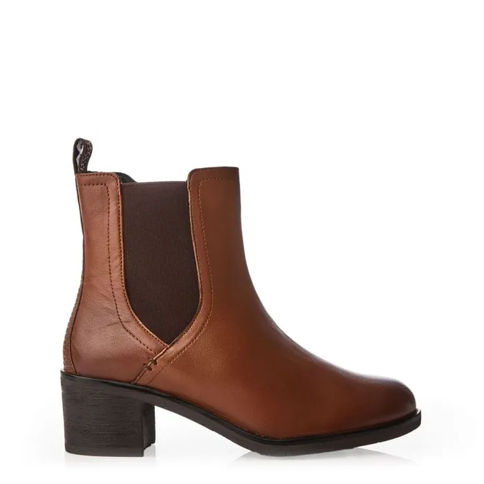 Chelsea Boots Women Moda In Pelle Natele Tan Leather