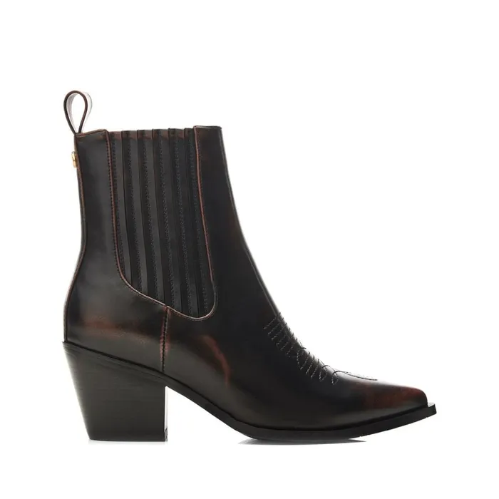 Chelsea Boots Women Moda In Pelle Nyrra Dark Brown Porvair