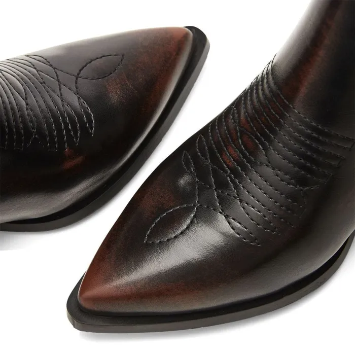 Chelsea Boots Women Moda In Pelle Nyrra Dark Brown Porvair