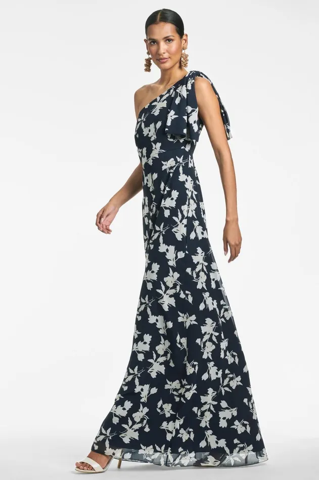 Chelsea Gown 8211 Navy Venetia Petal Women Sachin and Babi Boho
