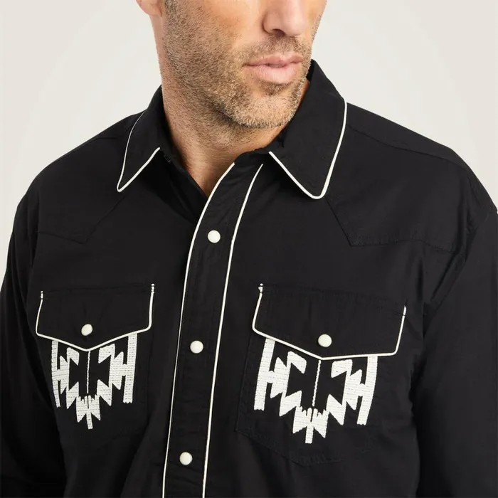 Chimayo Retro Snap Shirt Black Men Ariat Button Down Shirts Chimayo Retro Snap Shirt Black Men Ariat Button Down Shirts
