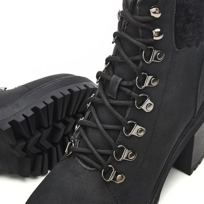 Chunky Boots Women Moda In Pelle Arrya Black Protauras