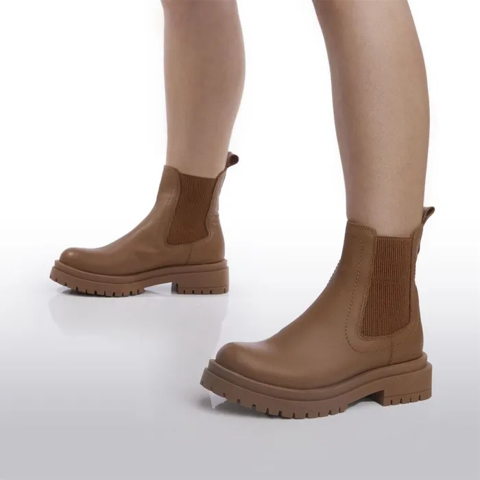 Chunky Boots Women Moda In Pelle Bsoleful BWaya Tan Leather