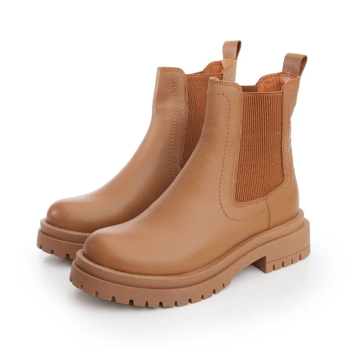 Chunky Boots Women Moda In Pelle Bsoleful BWaya Tan Leather
