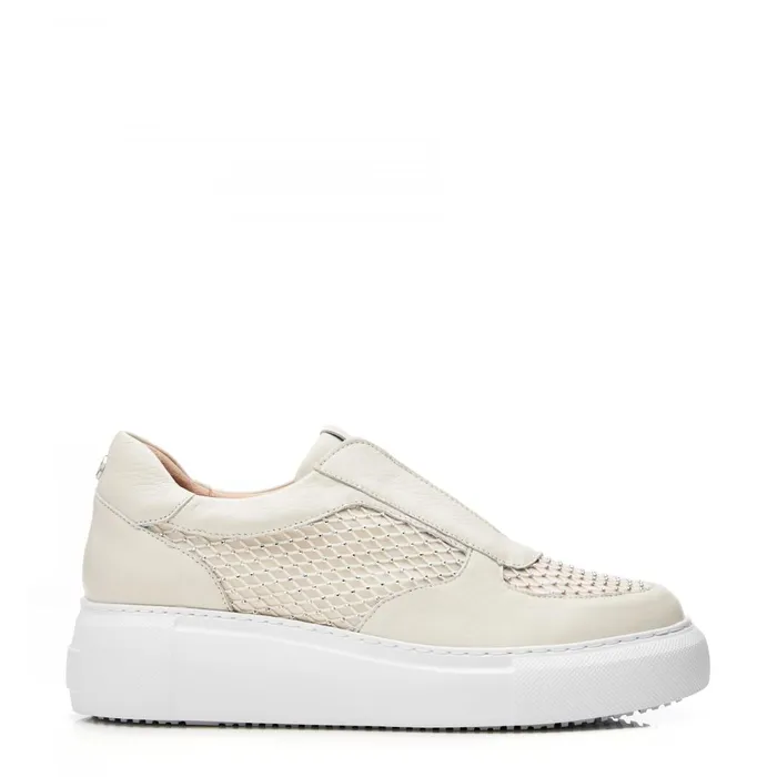 Chunky Trainers Women Moda In Pelle Althea Off White Leather
