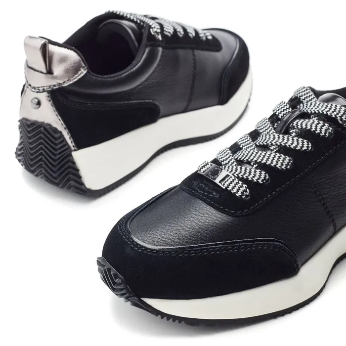 Chunky Trainers Women Moda In Pelle Athenea Black Leather
